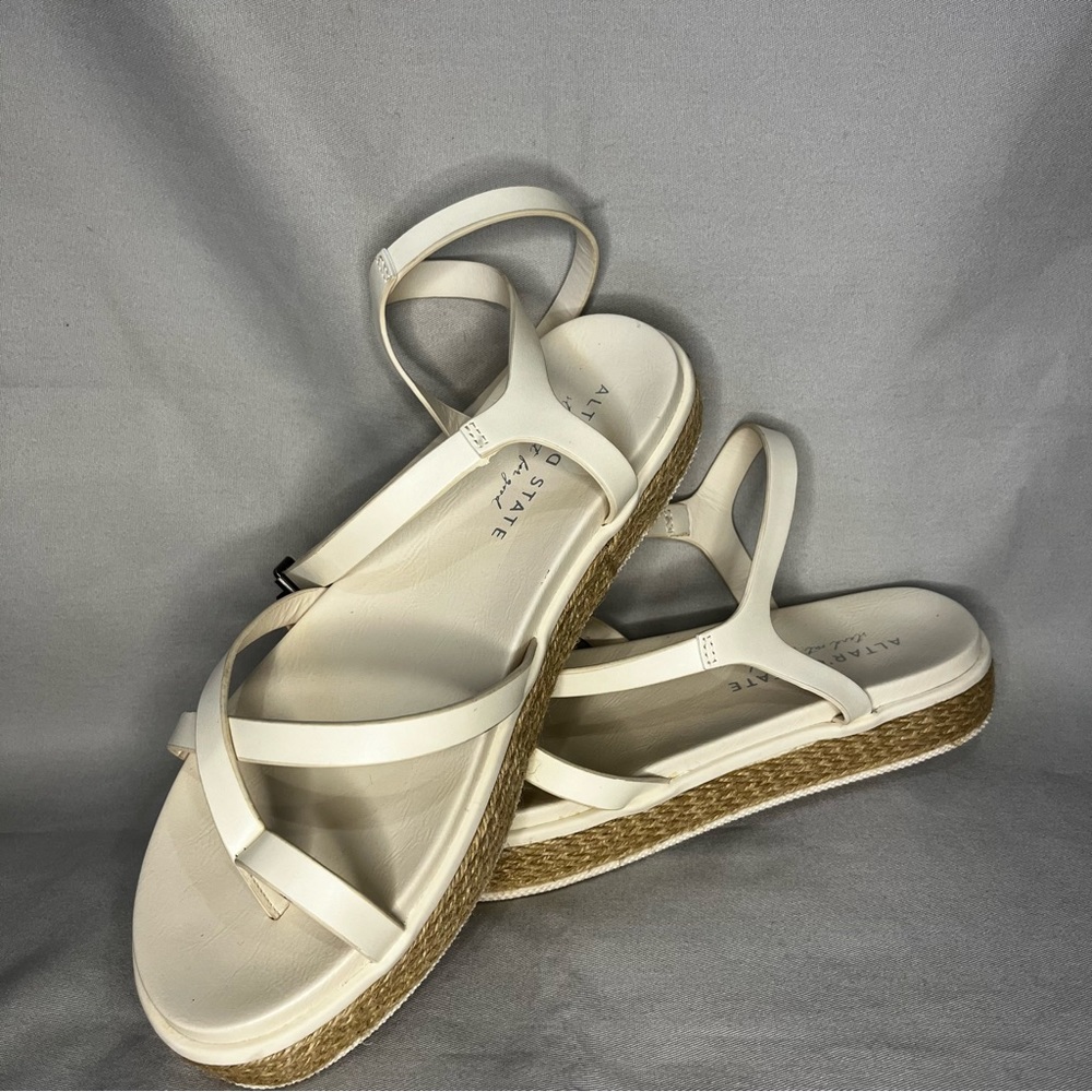 Altar'd State Strappy Espadrille Sandals Women's Size 8.5 White Dressy Summer